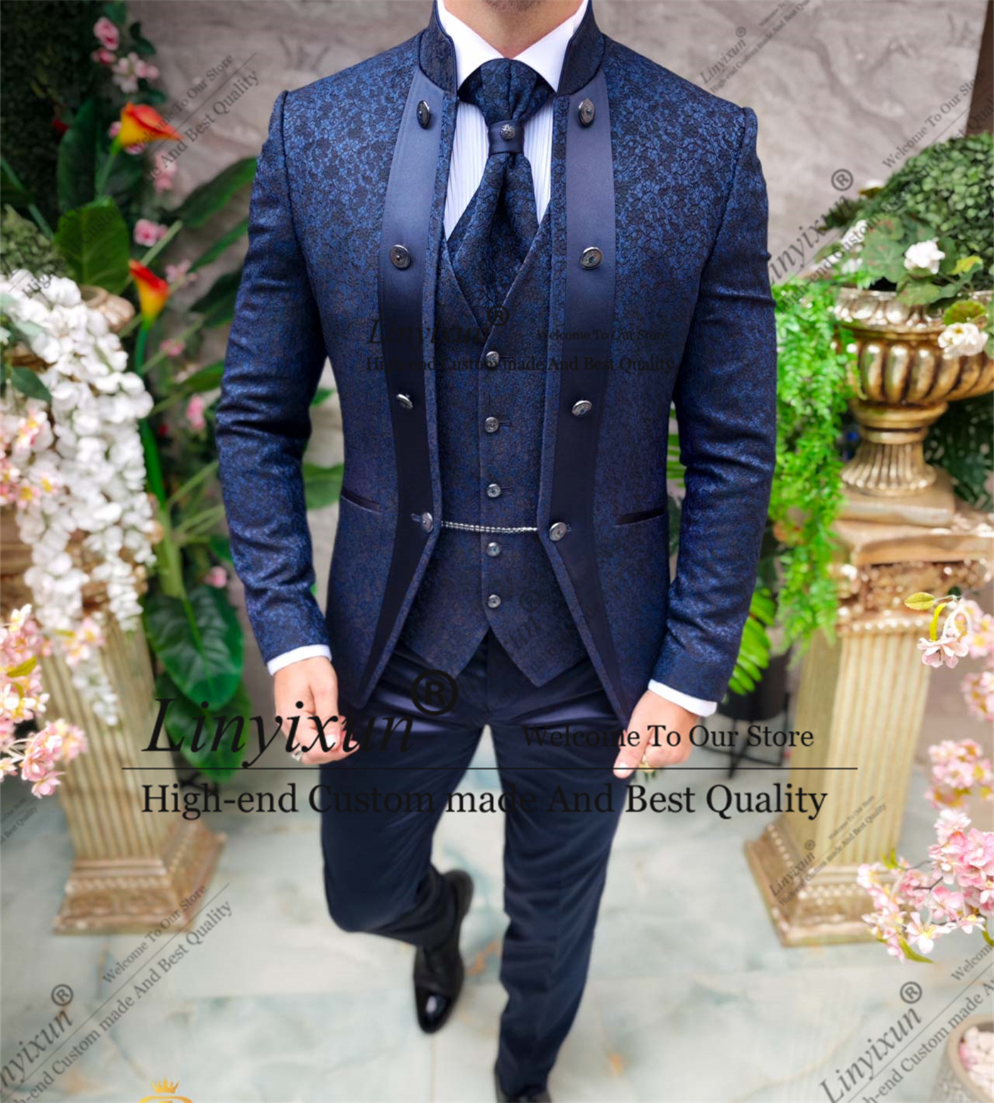 Men'S Grooming Room - Elegance Jacquard Wedding Suits For Men