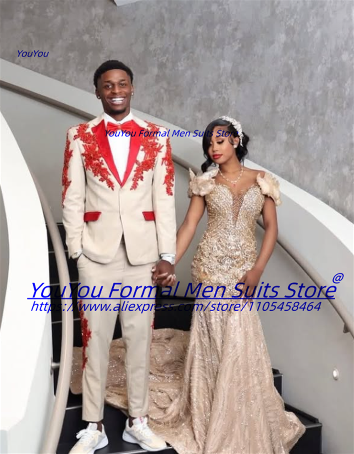 Men'S Grooming Room - Luxurious Beige Groom Wedding Tuxedos Customized
