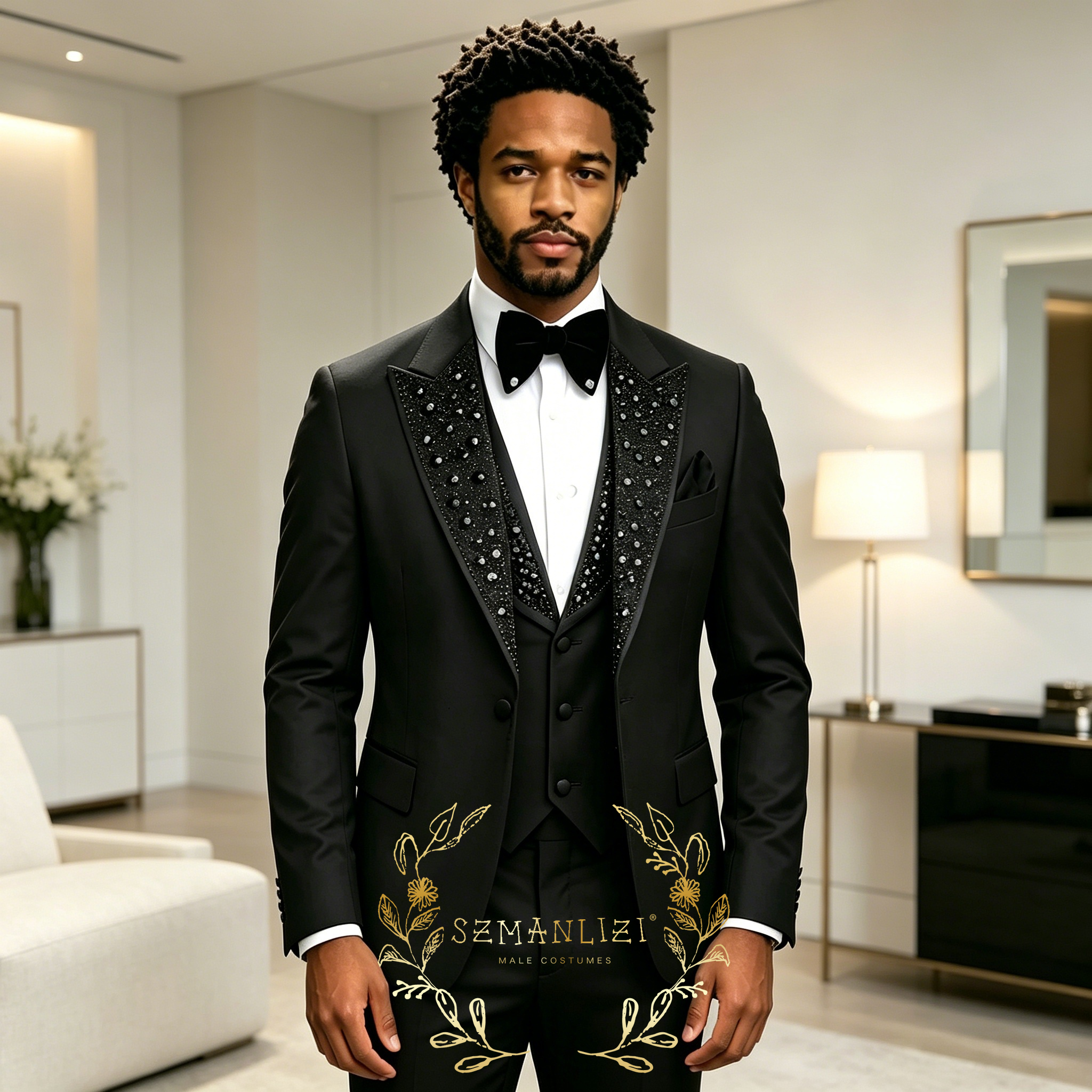 Black Men Suits Luxury Stone C - Men'S Grooming Room のレビューと価格