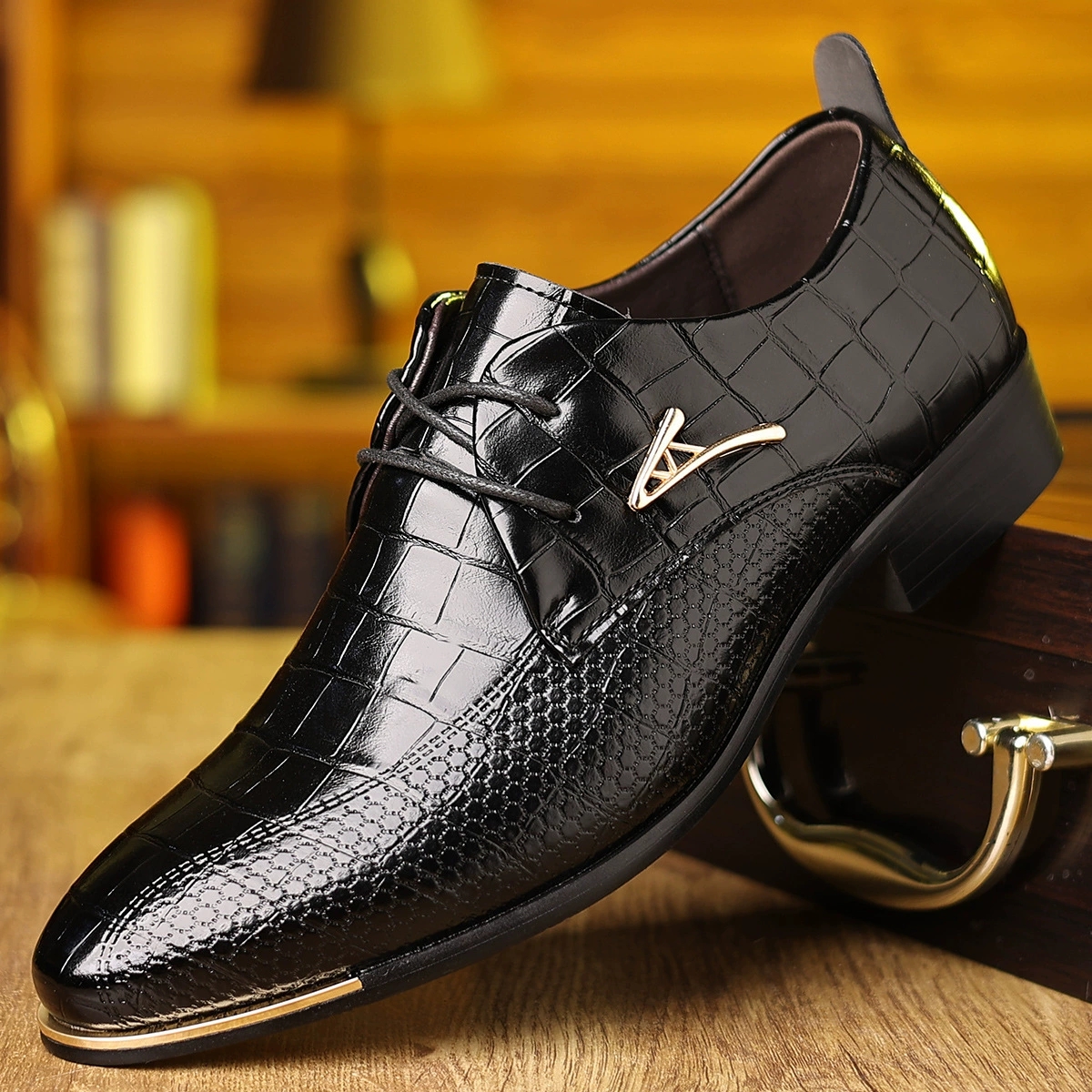 Fashion PU Leather Shoes Men B - Men'S Grooming Room のレビューと価格