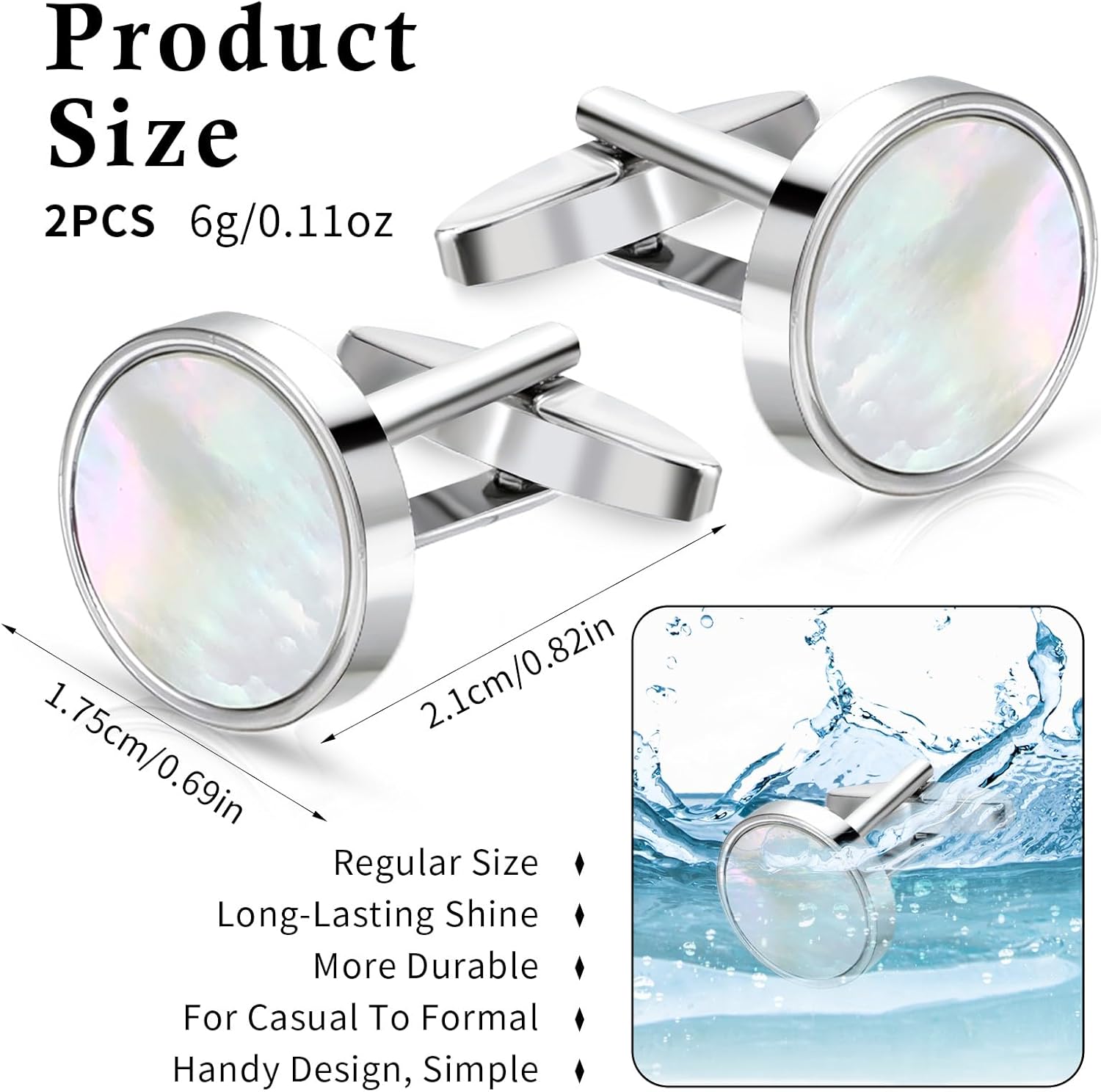Classic Black Cufflinks for Me - Men Grooming Usa のレビューと価格