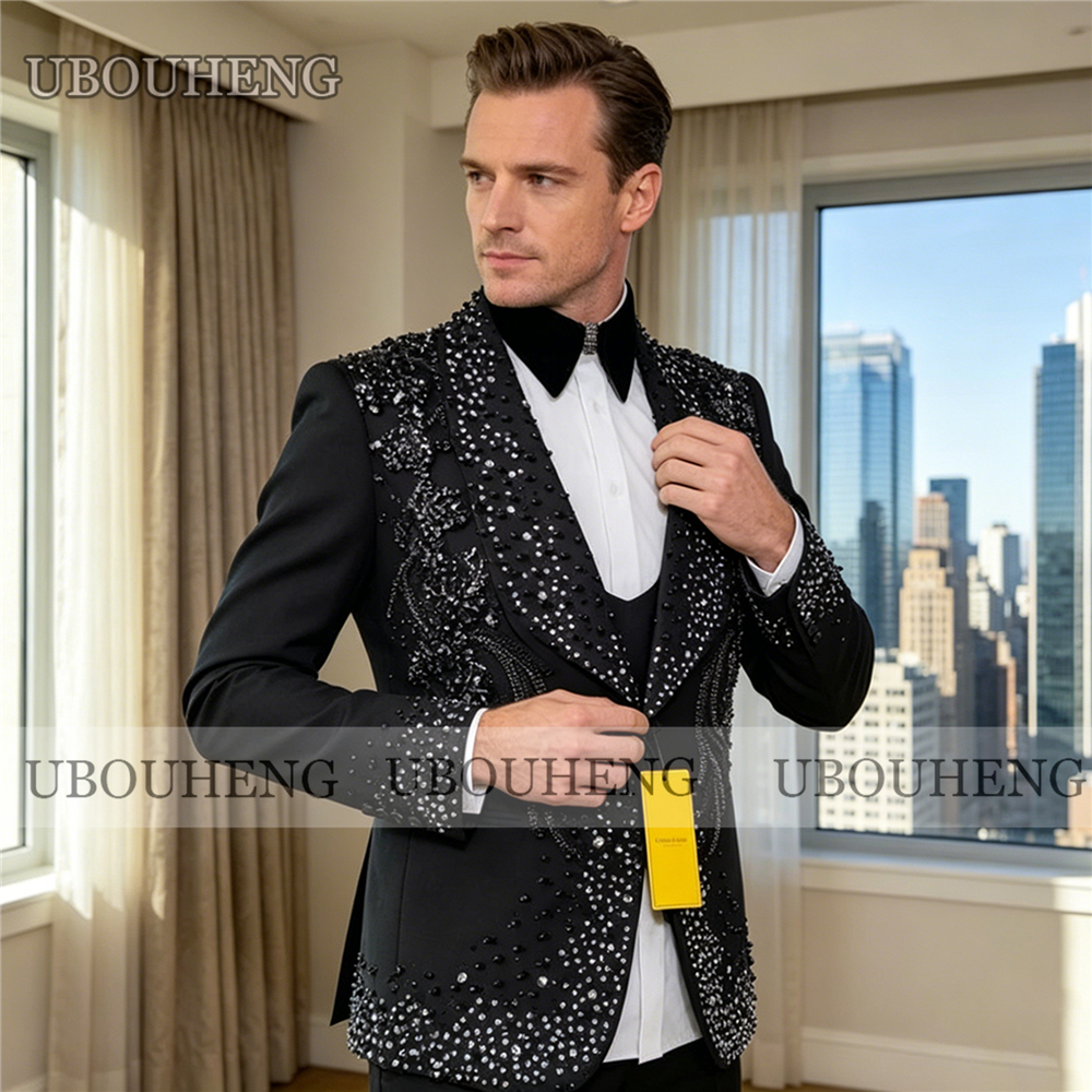 Luxury 3 Piece Men Suit Black  - Mens Grooming Kit Luxury のレビューと価格