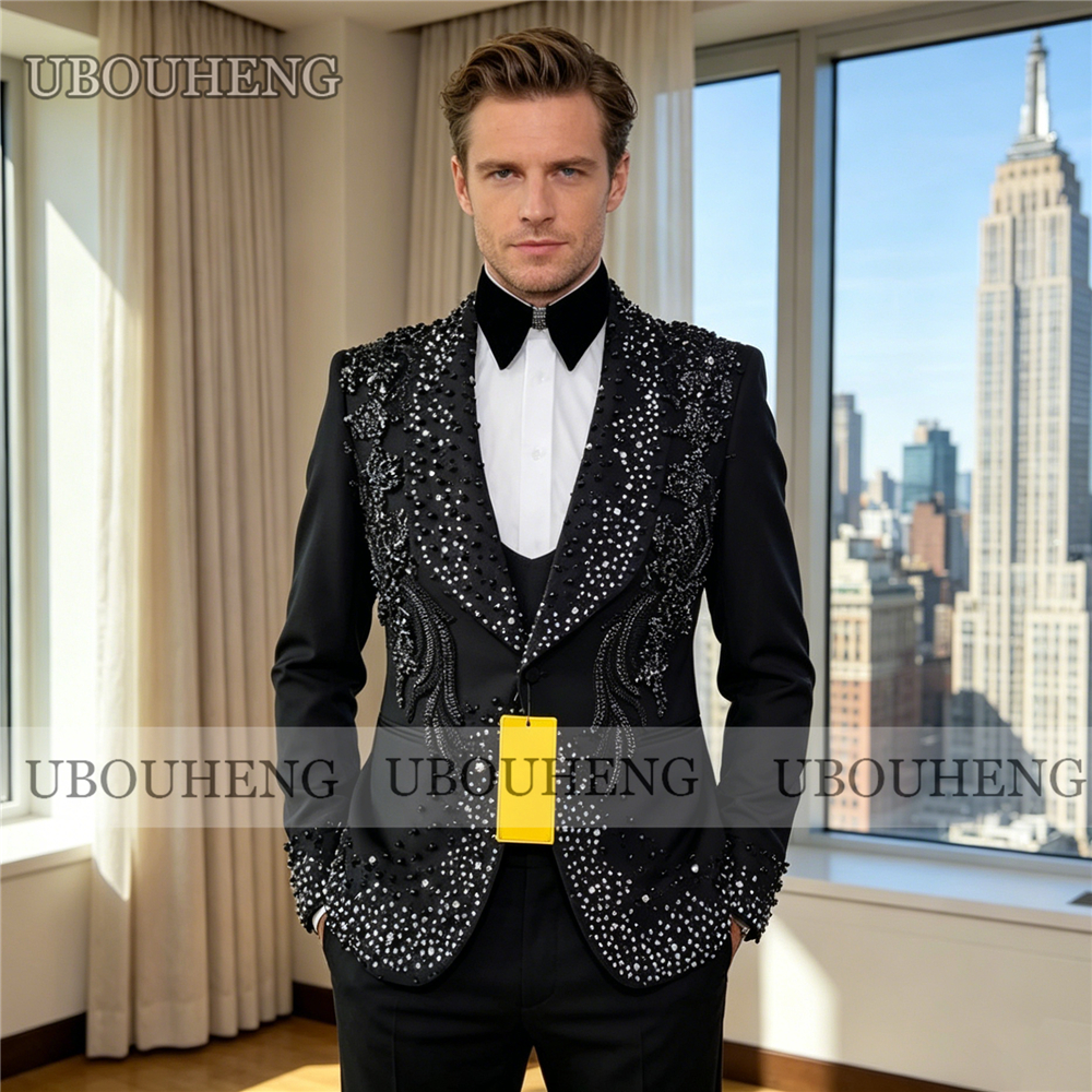 Luxury 3 Piece Men Suit Black  - Mens Grooming Kit Luxury のレビューと価格