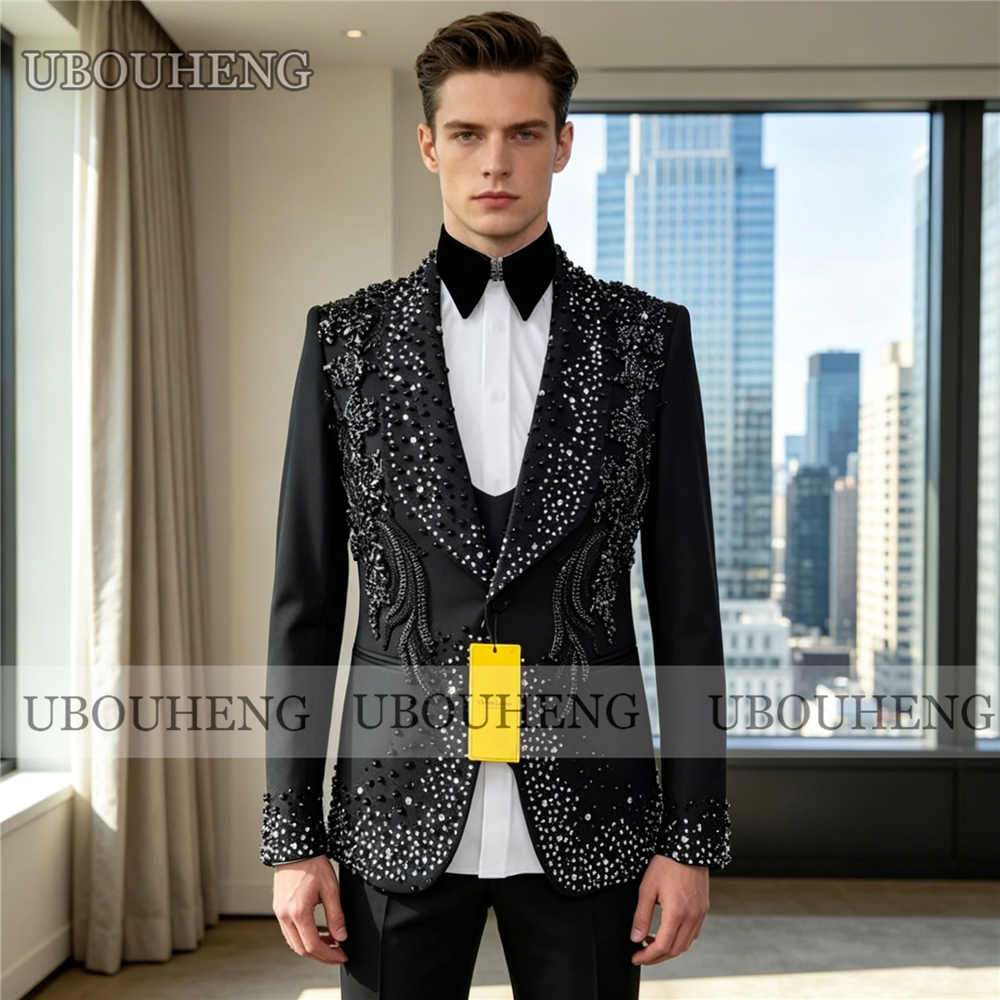 Luxury 3 Piece Men Suit Black  - Mens Grooming Kit Luxury のレビューと価格
