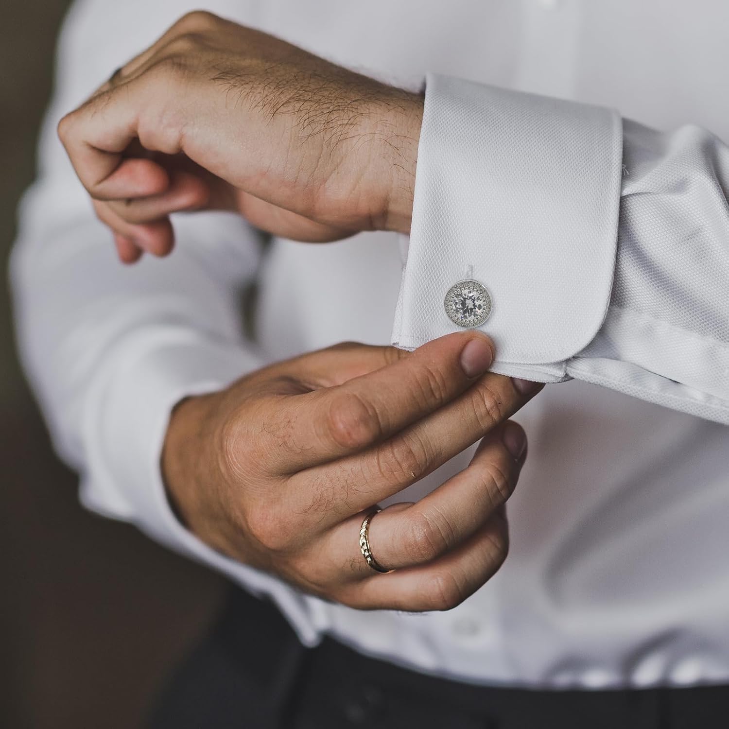 Sparkling CZ Cufflinks for Men - Men Grooming Usa のレビューと価格