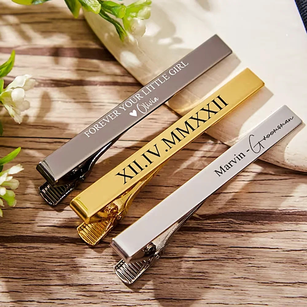 New Custom Carved Name Tie Cli - Men Grooming Usa のレビューと価格