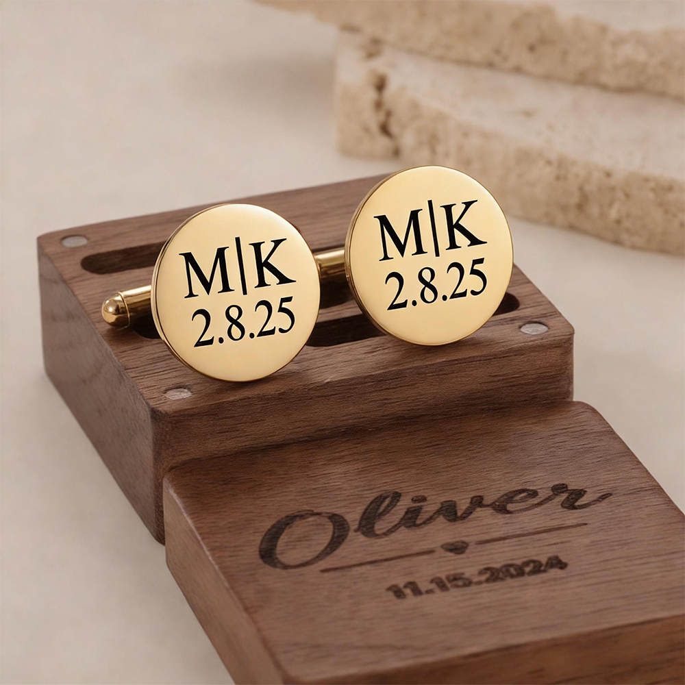 Custom Date Cufflinks Stainles - Men Grooming Usa のレビューと価格