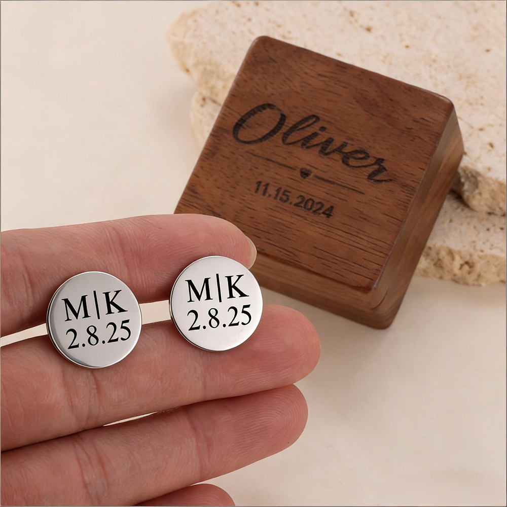 Custom Date Cufflinks Stainles - Men Grooming Usa のレビューと価格