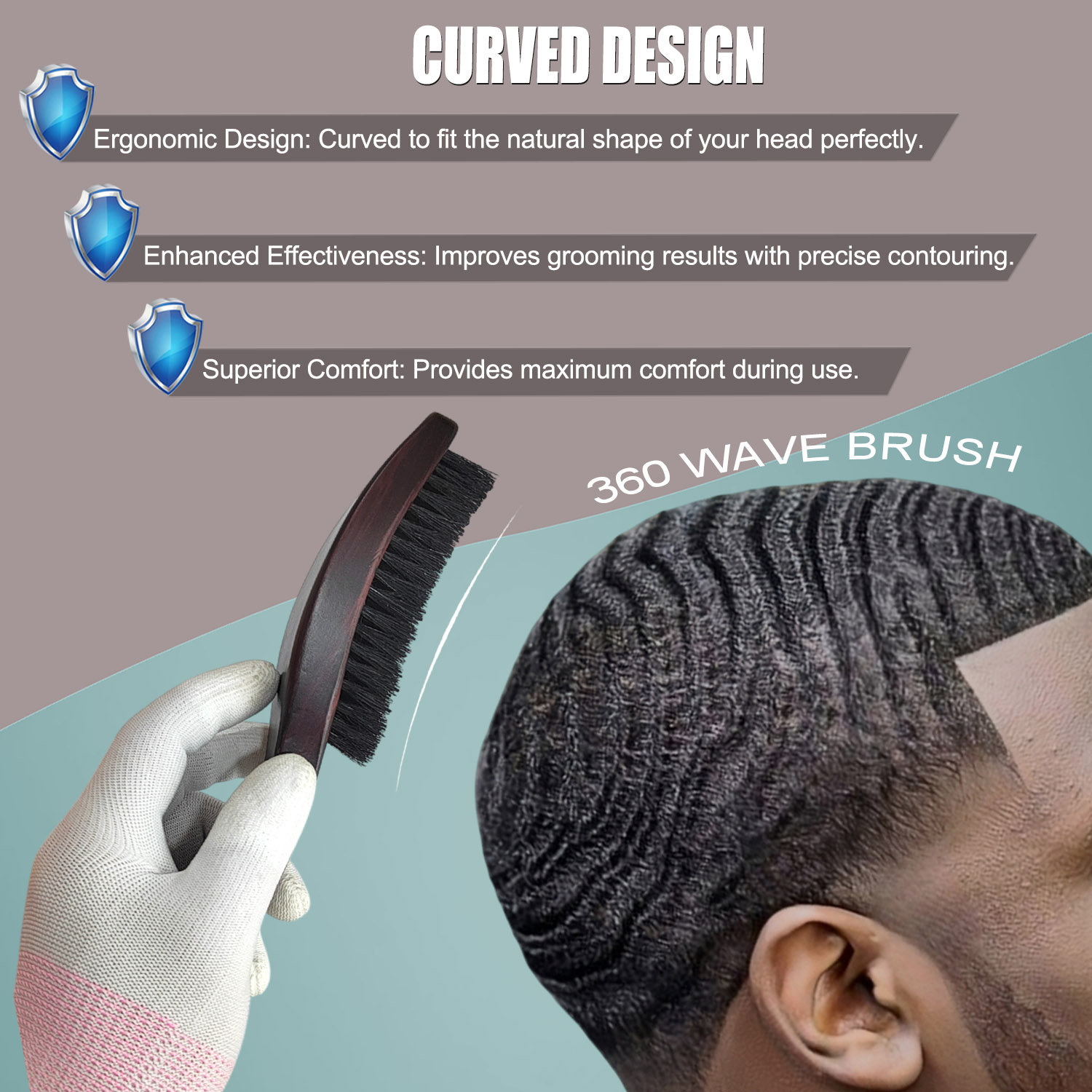 Gracemen 360 Wave Brush Curved - Men'S Grooming Hair のレビューと価格