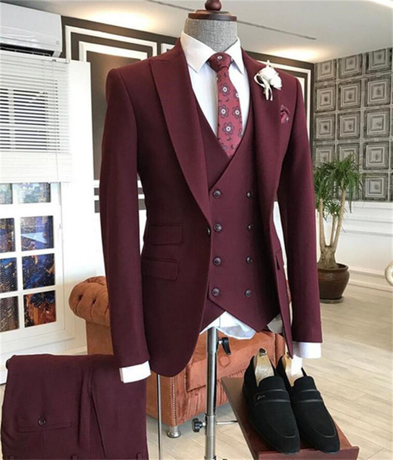 2021 Burgundy Double Breasted  - Men'S Grooming Room のレビューと価格