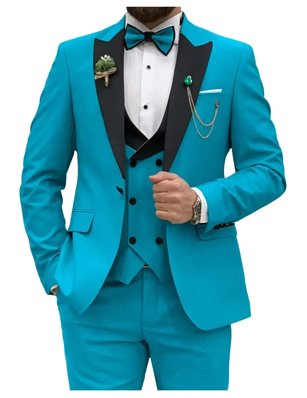 Slim Fit Men Suits Double Groo - Men'S Grooming Room のレビューと価格
