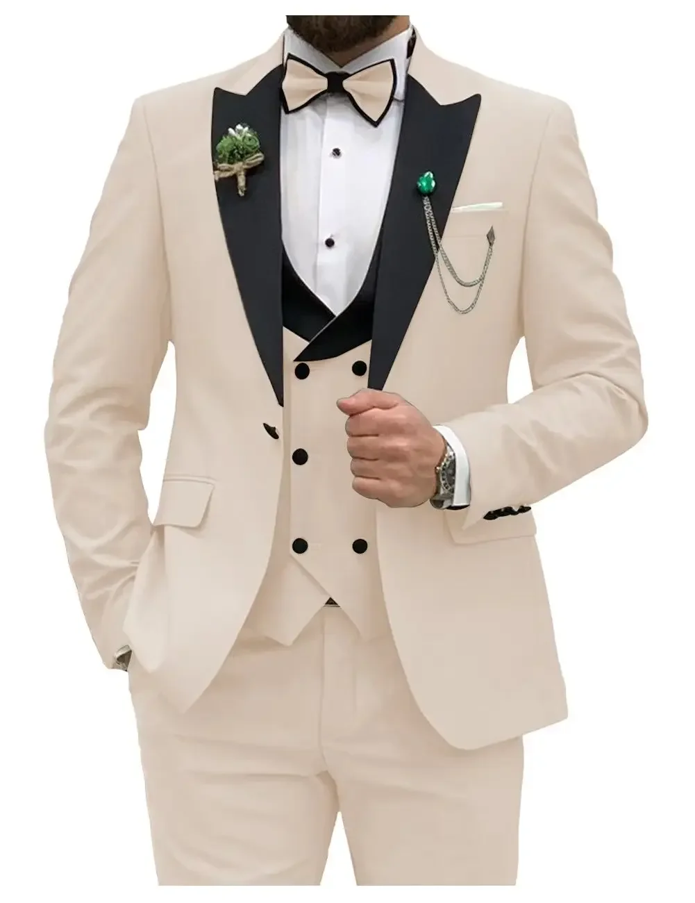 Slim Fit Men Suits Double Groo - Men'S Grooming Room のレビューと価格