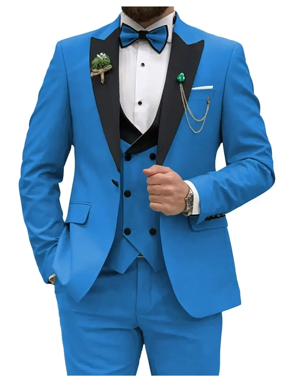 Slim Fit Men Suits Double Groo - Men'S Grooming Room のレビューと価格