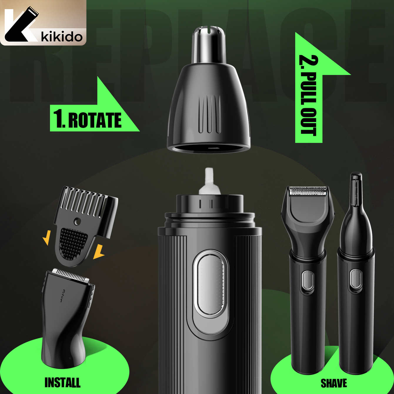 KIKIDO 4 in 1 Nose Hair Trimme - Men'S Grooming Room のレビューと価格
