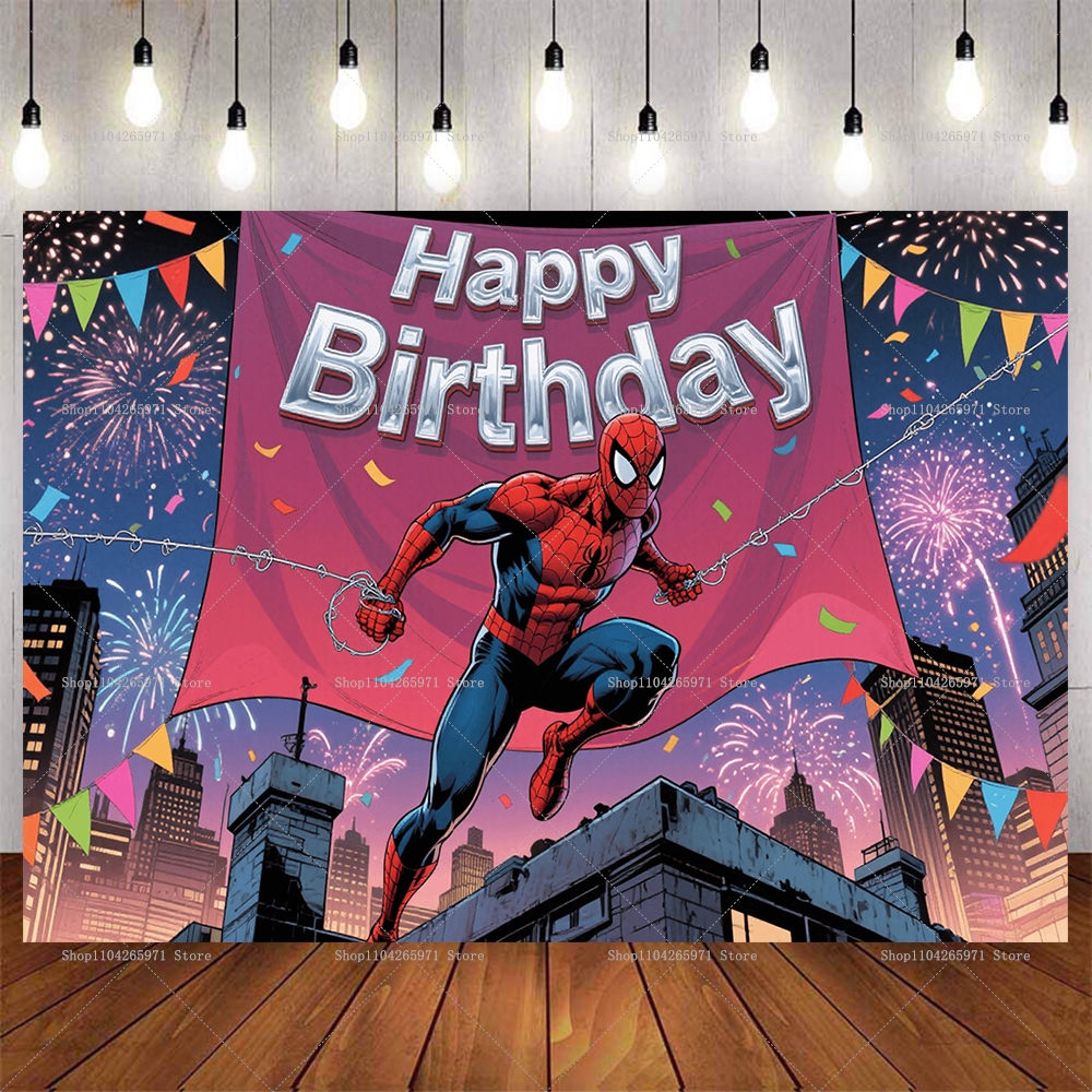 Cool Spider-Man Birthday Backd - Men'S Grooming House のレビューと価格