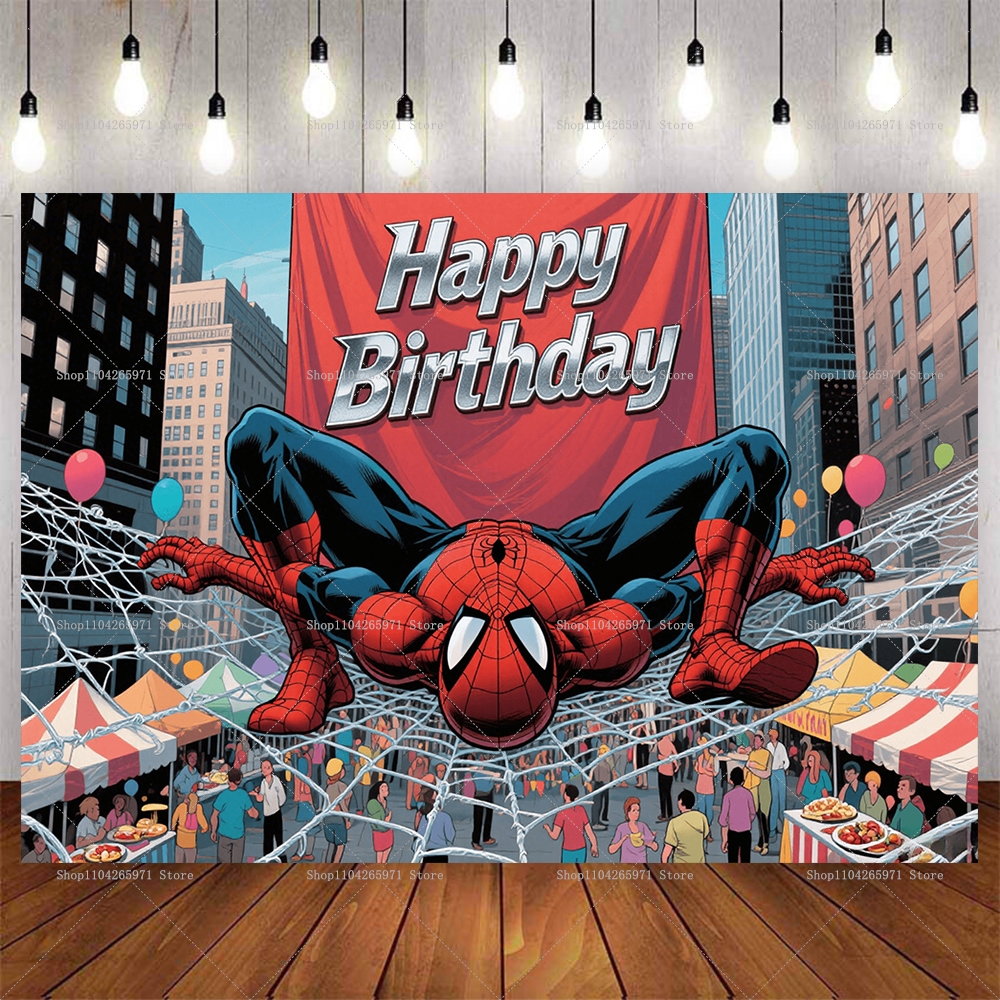 Cool Spider-Man Birthday Backd - Men'S Grooming House のレビューと価格