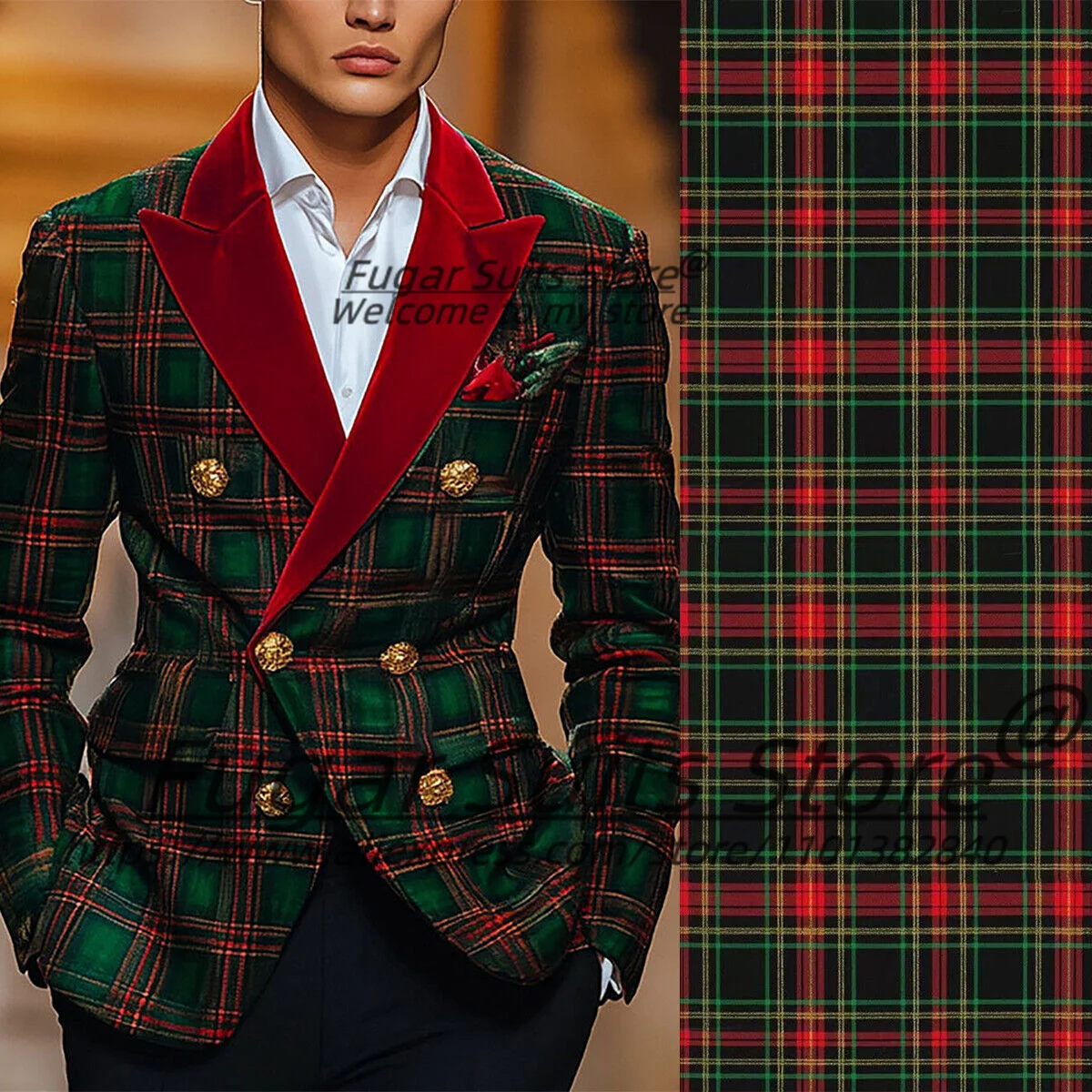 Italian style Plaid Men Suits  - Men'S Grooming Room のレビューと価格